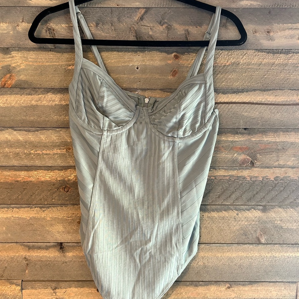 All Saints Sage Green Bodysuit